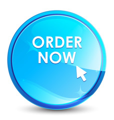 Order now splash natural blue round button