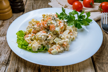 salad olivier on plate