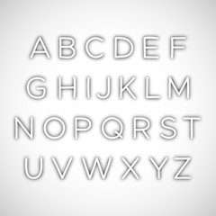 Set of Latin Alphabet Letters with Shadow