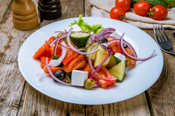 Greek salad with feta