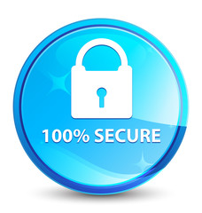 100% secure splash natural blue round button