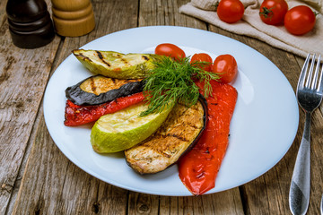 grilled vegetables on a plate