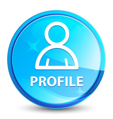 Profile (member icon) splash natural blue round button