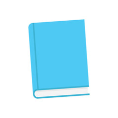 Book. Book icon. Blue book cover. White background. Vector illustration. EPS 10.