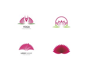 Lotus flowers logo Template
