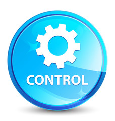 Control (settings icon) splash natural blue round button