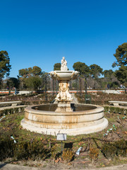 Obraz premium Madrid, capital city of Spain. Rose garden (rosarium) in Retiro Park.