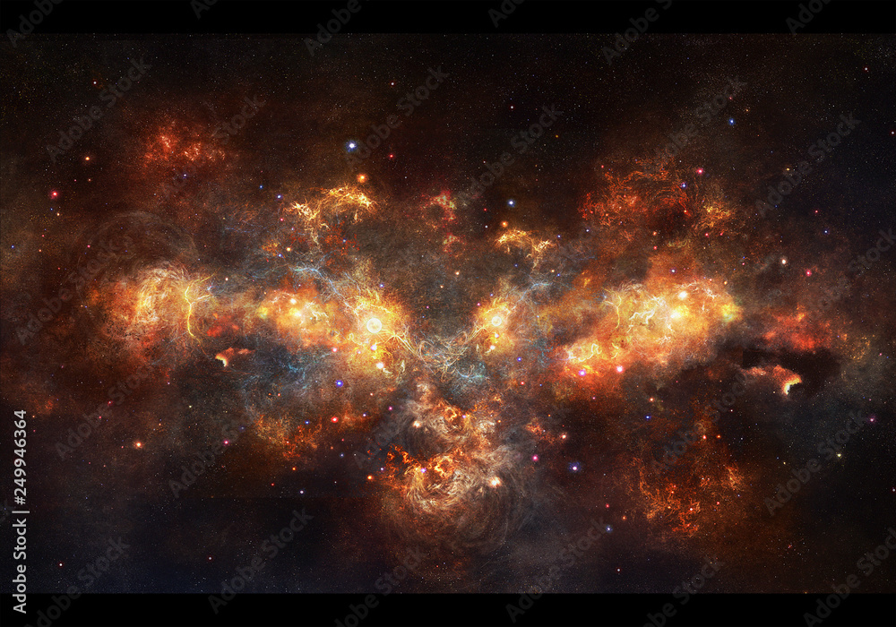 Wall mural artistic abstract multicolored smooth glowing nebula galaxy background
