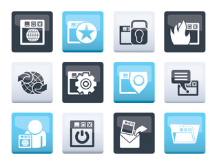 Internet, website and  Security Icons over color background - vector icon set