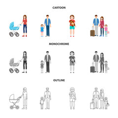 Vector illustration of character and avatar  icon. Collection of character and portrait stock symbol for web.