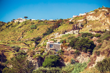 Fototapeta na wymiar house in the rock on the island of Ischia