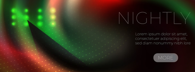 Naklejka premium Neon spotlights on fluid abstract vector design