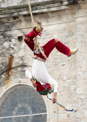 A member of the acrobats known as 
