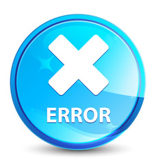 Obraz premium Error (cancel icon) splash natural blue round button