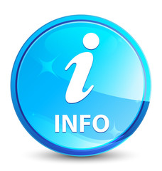 Info splash natural blue round button