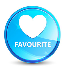 Favourite (heart icon) splash natural blue round button