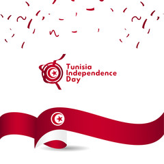 Tunisia Independence Day Vector Template Design Illustration
