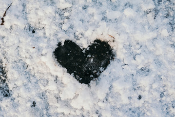 Heart Shape Made In Snow