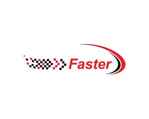 faster logo icon of automotive racing concept design