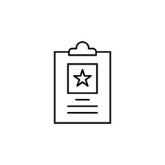 clipboard, file, star icon. Element of marketing for mobile concept and web apps icon. Thin line icon for website design and development, app development. Premium icon