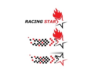 faster logo icon of automotive racing concept design