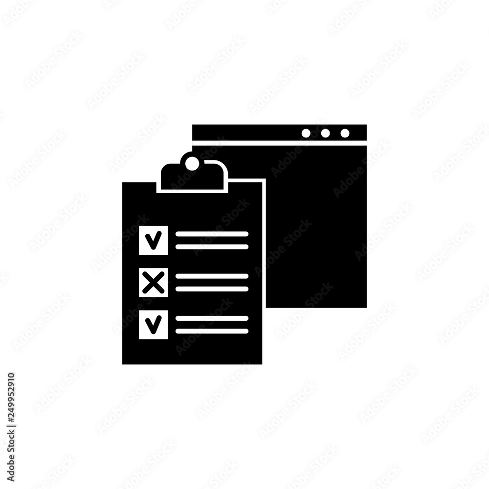 Poster web development, usability testing icon. element of web development icon. premium quality graphic de