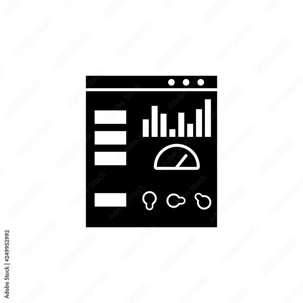Poster web development, admin control panel icon. element of web development icon. premium quality graphic 