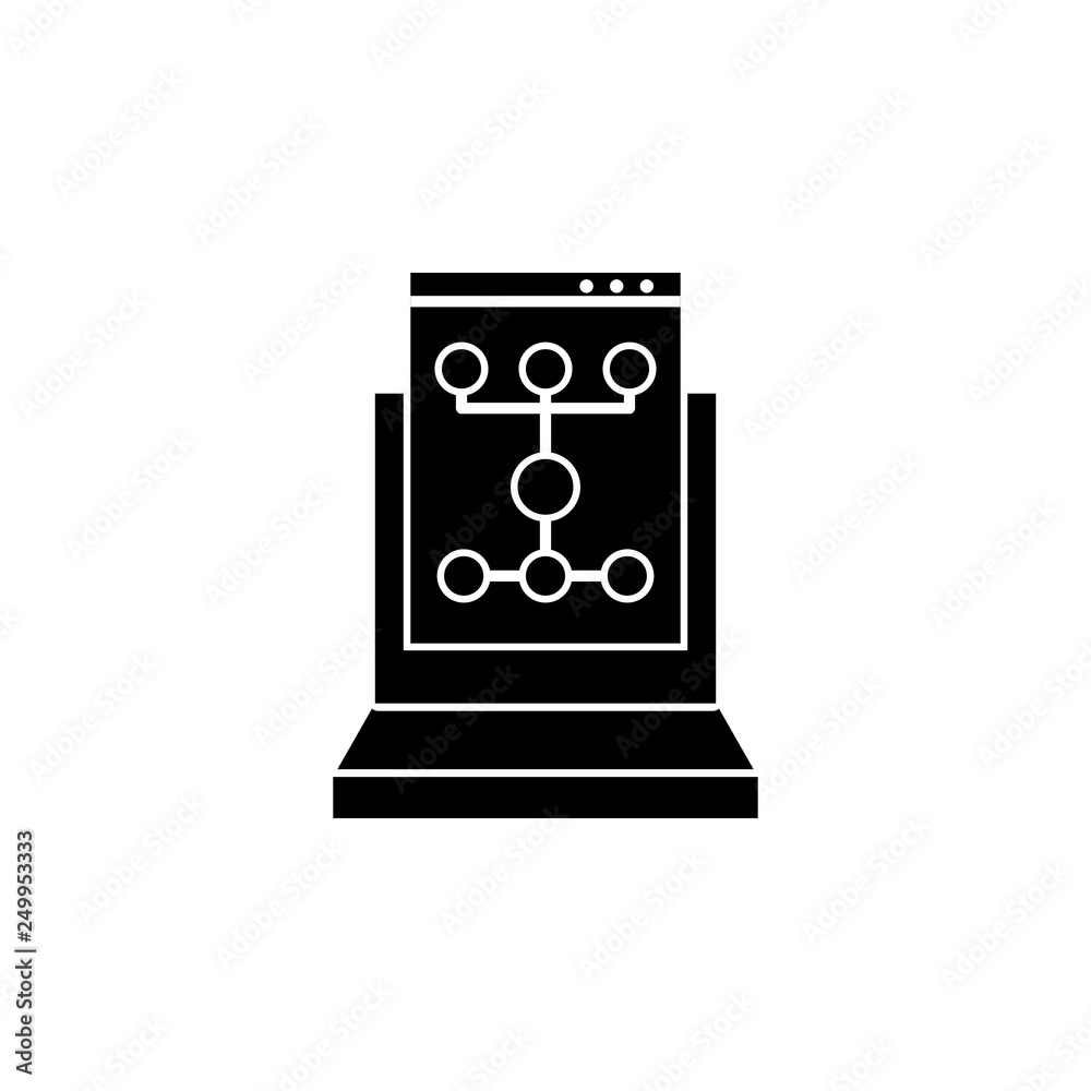 Poster web development, algorithm process icon. element of web development icon. premium quality graphic de