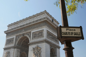 Triumphal arch. Paris. France. View Place Charles de Gaulle.