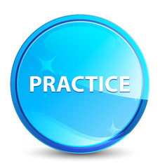 Practice splash natural blue round button