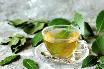 tea from bay leaf. useful hot drink is useful for colds, increases immunity,  has antiviral effect,...