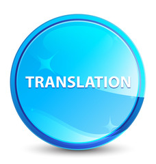 Translation splash natural blue round button