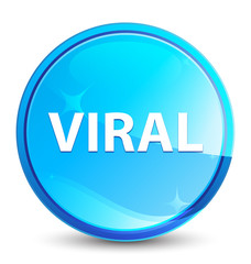 Viral splash natural blue round button