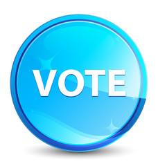 Vote splash natural blue round button