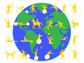 国際的なスポーツ大会のイメージイラスト。