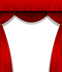 Red curtain background illustration (portrait) 