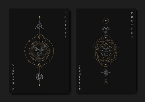 Geometric Astrological Symbols Tarot Card