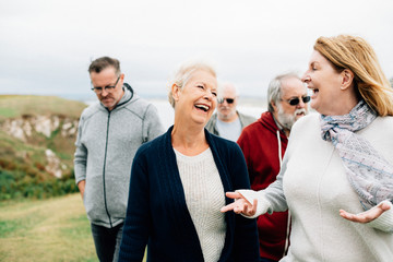 Group of elderly people enjoying together