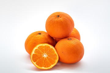 Fresh orange,isolated on a white background
