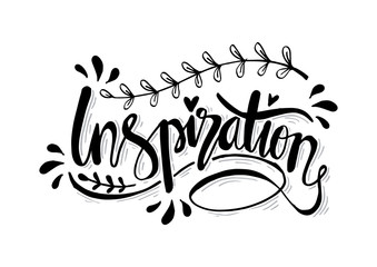Inspiration.Handwritten ink lettering. Modern brush calligraphy. Handwritten ink lettering.