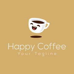 happy coffee cup logo
