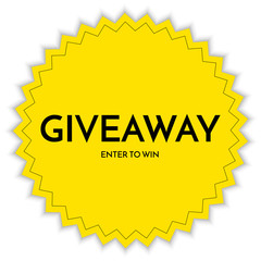 Giveaway banner template. Time for Giveaway sign isolated on white background.