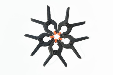 black clip on the white background tool for photography 