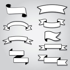 set of ribbon banner