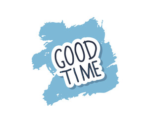 Good Time handwritten vector  lettering.