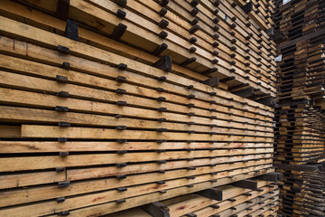 Stacks of timber planks at a timber yard in Victoria Australia