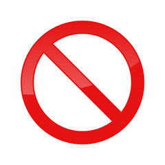 Vector Glossy Stop or Forbidden Symbol