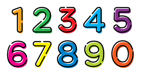 Vector Set of Cartoon Numbers