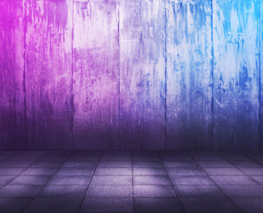 metallic interior with neon lights