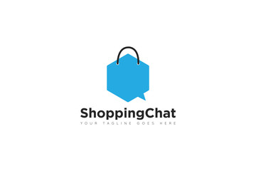 chat logo and shop bag icon Vector design Template. Vector Illustrator Eps.10